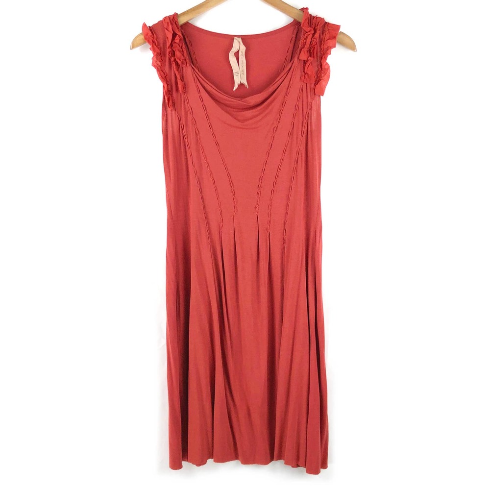Bailey 44 Dress Orange Ruffle Sleeveless Jersey Fall Boho Casual Party S